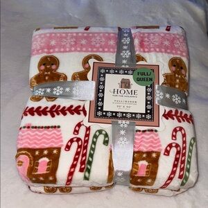Pink and White Gingerbread Blanket